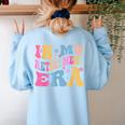 Retro Groovy Retirement Era Retired Teacher Women's Sweatshirt Back Print Light Blue