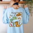 Retro Howdy Pre-K Back To School Western Teacher Women's Sweatshirt Back Print Light Blue Retro Howdy Pre-K Back To School Western Teacher Women's Sweatshirt Back Print Light Blue
