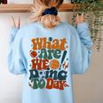 Retro PE Teacher What Are We Doing Today School Coach Women Women's Sweatshirt Back Print Light Blue Retro PE Teacher What Are We Doing Today School Coach Women Women's Sweatshirt Back Print Light Blue