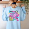Retro Physical Education Vibes Gym Teacher Phys Ed Teacher Women's Sweatshirt Back Print Light Blue Retro Physical Education Vibes Gym Teacher Phys Ed Teacher Women's Sweatshirt Back Print Light Blue