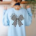 Retro Special Education Squad Coquette Bow SPED Teacher Women's Sweatshirt Back Print Light Blue