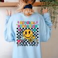 Retro Special Education Squad Groovy Dream Team Teacher Women's Sweatshirt Back Print Light Blue Retro Special Education Squad Groovy Dream Team Teacher Women's Sweatshirt Back Print Light Blue