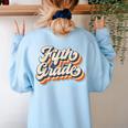 Retro Sunset Fifth Grade Teacher & Student Back To School Women's Sweatshirt Back Print Light Blue Retro Sunset Fifth Grade Teacher & Student Back To School Women's Sweatshirt Back Print Light Blue