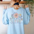 Retro I Teach Tiny Humans About Jesus Christian Teacher Women's Sweatshirt Back Print Light Blue Retro I Teach Tiny Humans About Jesus Christian Teacher Women's Sweatshirt Back Print Light Blue