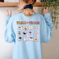 Retro Trick Or Treat Halloween Special Education Teacher Women's Sweatshirt Back Print Light Blue Retro Trick Or Treat Halloween Special Education Teacher Women's Sweatshirt Back Print Light Blue