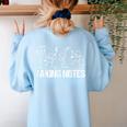 Retro Vintage Musical Taking Notes Teachers Music Love Women's Sweatshirt Back Print Light Blue Retro Vintage Musical Taking Notes Teachers Music Love Women's Sweatshirt Back Print Light Blue