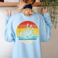 Retro Vintage Paint Palette Costume Artist Art Teacher Men Women Women's Sweatshirt Back Print Light Blue Retro Vintage Paint Palette Costume Artist Art Teacher Men Women Women's Sweatshirt Back Print Light Blue