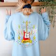 Rockin 50 Days Of School 50th Day Of School Teacher Student Men Women Girls Kids Women's Sweatshirt Back Print Light Blue