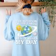 Rotation Of Earth Science Teacher Earth Day Men Women Women's Sweatshirt Back Print Light Blue Rotation Of Earth Science Teacher Earth Day Men Women Women's Sweatshirt Back Print Light Blue