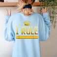 I Rule Math Ruler Mathematics Pun Math Teacher Men Women Girls Kids Women's Sweatshirt Back Print Light Blue