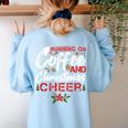 Running On Coffee And Christmas Cheer Lover Teacher For Men Women Kids Women's Sweatshirt Back Print Light Blue Running On Coffee And Christmas Cheer Lover Teacher For Men Women Kids Women's Sweatshirt Back Print Light Blue