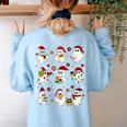 Santa Ghost Reading Books Christmas Library Teacher Women's Sweatshirt Back Print Light Blue Santa Ghost Reading Books Christmas Library Teacher Women's Sweatshirt Back Print Light Blue