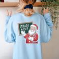 Santa Teacher 67 Math Christmas Xmas Holiday Number 67 Women's Sweatshirt Back Print Light Blue Santa Teacher 67 Math Christmas Xmas Holiday Number 67 Women's Sweatshirt Back Print Light Blue