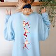 Santa Yoga Poses For Yogi Teacher Christmas Yoga Poses Women's Sweatshirt Back Print Light Blue Santa Yoga Poses For Yogi Teacher Christmas Yoga Poses Women's Sweatshirt Back Print Light Blue