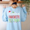Santa's Favorite Pre-K Teacher Christmas Santa Hat Lights For Men Women Kids Women's Sweatshirt Back Print Light Blue Santa's Favorite Pre-K Teacher Christmas Santa Hat Lights For Men Women Kids Women's Sweatshirt Back Print Light Blue