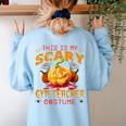This Is My Scary Gym Teacher Costume Pumpkin Halloween Men Women Women's Sweatshirt Back Print Light Blue