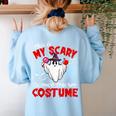 This Is My Scary Science Teacher Costume Ghost Halloween Women's Sweatshirt Back Print Light Blue