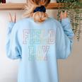 School Field Day Happy Field Day Tee Teacher Life Summer Women's Sweatshirt Back Print Light Blue School Field Day Happy Field Day Tee Teacher Life Summer Women's Sweatshirt Back Print Light Blue