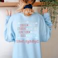 School Psychologist Coffee Student Teacher Psychology Men Women Women's Sweatshirt Back Print Light Blue School Psychologist Coffee Student Teacher Psychology Men Women Women's Sweatshirt Back Print Light Blue