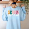 School Psychologist Rainbow Psychology Teacher Women's Sweatshirt Back Print Light Blue School Psychologist Rainbow Psychology Teacher Women's Sweatshirt Back Print Light Blue