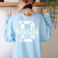 School Spirit Mascot Bobcats Back To School Teacher Student Women's Sweatshirt Back Print Light Blue School Spirit Mascot Bobcats Back To School Teacher Student Women's Sweatshirt Back Print Light Blue