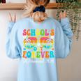 School's Out Forever Retirement 2026 Retro Retired Teacher Women's Sweatshirt Back Print Light Blue School's Out Forever Retirement 2026 Retro Retired Teacher Women's Sweatshirt Back Print Light Blue