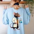Science Rat Lab Science Scientist Mouse Teacher Chemistry Women's Sweatshirt Back Print Light Blue Science Rat Lab Science Scientist Mouse Teacher Chemistry Women's Sweatshirt Back Print Light Blue