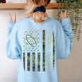 Science Teacher Camo American Flag Back To School Women's Sweatshirt Back Print Light Blue Science Teacher Camo American Flag Back To School Women's Sweatshirt Back Print Light Blue
