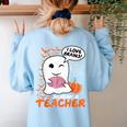 Science Teacher Cute Ghost Halloween Teacher Men Women Women's Sweatshirt Back Print Light Blue Science Teacher Cute Ghost Halloween Teacher Men Women Women's Sweatshirt Back Print Light Blue