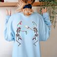 Science Teacher Dancing Skeleton Halloween Chemist Scientist Women's Sweatshirt Back Print Light Blue Science Teacher Dancing Skeleton Halloween Chemist Scientist Women's Sweatshirt Back Print Light Blue