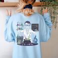 Science Teacher Halloween Skeleton Scientist Chemistry Women's Sweatshirt Back Print Light Blue Science Teacher Halloween Skeleton Scientist Chemistry Women's Sweatshirt Back Print Light Blue
