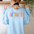 Se Amable Be Kind In Spanish Groovy Teacher Flowers Women's Sweatshirt Back Print Light Blue Se Amable Be Kind In Spanish Groovy Teacher Flowers Women's Sweatshirt Back Print Light Blue