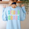 Second Grade Team Heart Teacher Student Back To School Girls Women's Sweatshirt Back Print Light Blue