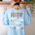 Show Your Work Math Teacher First Day Back To School Women's Sweatshirt Back Print Light Blue