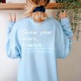Show Your Work Thanks Math Teacher Women's Sweatshirt Back Print Light Blue Show Your Work Thanks Math Teacher Women's Sweatshirt Back Print Light Blue