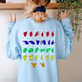 Sign Language Alphabet For ASL Interpreter Deaf Teacher Stud For Men Women Girls Kids Women's Sweatshirt Back Print Light Blue