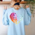 Sign Language Heart ASL For Deaf Teacher Women's Sweatshirt Back Print Light Blue Sign Language Heart ASL For Deaf Teacher Women's Sweatshirt Back Print Light Blue