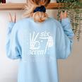 Six Seven Coordinate 67 Skeleton Math Teacher 67 Women's Sweatshirt Back Print Light Blue Six Seven Coordinate 67 Skeleton Math Teacher 67 Women's Sweatshirt Back Print Light Blue