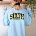 Sixth Grade Teacher Student Camouflage Back To School Women's Sweatshirt Back Print Light Blue
