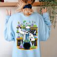 Skeleton Mad Scientist Halloween Costume Science Teacher Women's Sweatshirt Back Print Light Blue Skeleton Mad Scientist Halloween Costume Science Teacher Women's Sweatshirt Back Print Light Blue