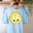 The Smart Cookie Good Egg Teacher Halloween Costume Food Women's Sweatshirt Back Print Light Blue The Smart Cookie Good Egg Teacher Halloween Costume Food Women's Sweatshirt Back Print Light Blue