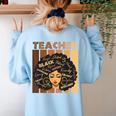 Smart Teacher Afro Girl Melanin African American Wowen Women's Sweatshirt Back Print Light Blue Smart Teacher Afro Girl Melanin African American Wowen Women's Sweatshirt Back Print Light Blue