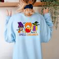 I Smell Children Witch Teacher Halloween Trick Or Teach Women's Sweatshirt Back Print Light Blue I Smell Children Witch Teacher Halloween Trick Or Teach Women's Sweatshirt Back Print Light Blue