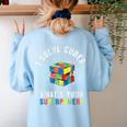 I Solve Cubes Speed Cubing Vintage Youth Math Teacher Women's Sweatshirt Back Print Light Blue I Solve Cubes Speed Cubing Vintage Youth Math Teacher Women's Sweatshirt Back Print Light Blue