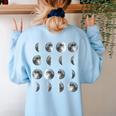Space Science Student Teacher Leonard Moon Phases Men Women Kids Women's Sweatshirt Back Print Light Blue