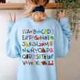 SPANISH ALPHABET MAESTRA SPANISH TEACHER Women's Sweatshirt Back Print Light Blue SPANISH ALPHABET MAESTRA SPANISH TEACHER Women's Sweatshirt Back Print Light Blue