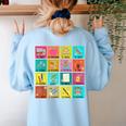Spanish Teacher Back To School Maestra Dual Language Crew Women's Sweatshirt Back Print Light Blue Spanish Teacher Back To School Maestra Dual Language Crew Women's Sweatshirt Back Print Light Blue