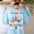 Spanish Teacher Bilingual Teacher Maestra Maestras Women's Sweatshirt Back Print Light Blue