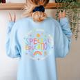 Special Education Teacher Autism Awareness For Men Women Women's Sweatshirt Back Print Light Blue