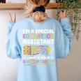 Special Educational Assistant And Sped Teacher Women's Sweatshirt Back Print Light Blue Special Educational Assistant And Sped Teacher Women's Sweatshirt Back Print Light Blue